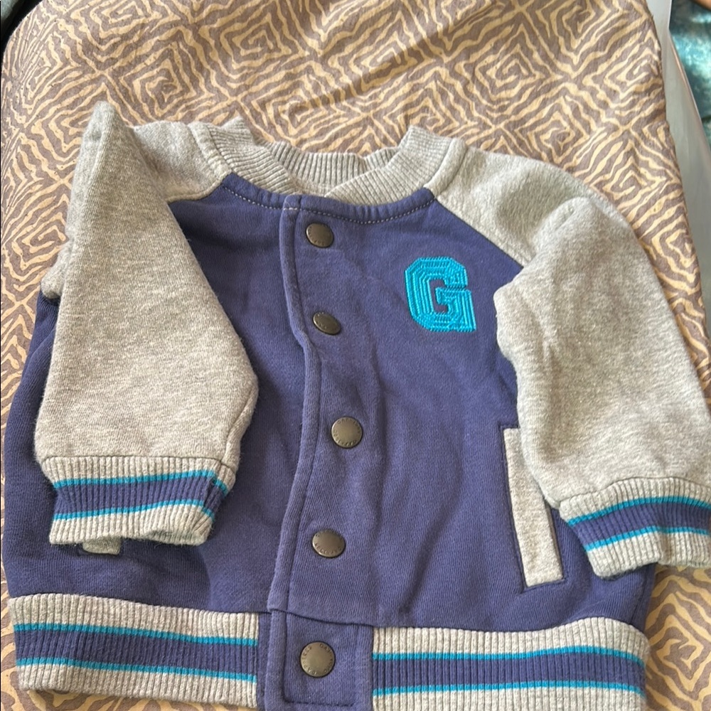 Little Boys GAP Blue and Gray Varsity Sweatshirt jacket